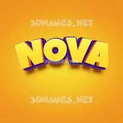 nova in Orange Toon style - 3D name wallpaper