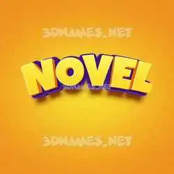 novel in Orange Toon style - 3D name wallpaper