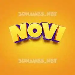 novi in Orange Toon style - 3D name wallpaper