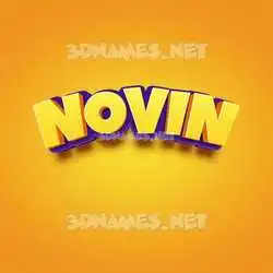 novin in Orange Toon style - 3D name wallpaper