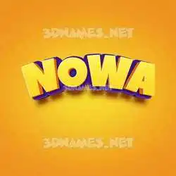 nowa in Orange Toon style - 3D name wallpaper