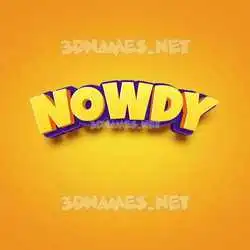 nowdy in Orange Toon style - 3D name wallpaper