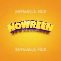 nowreen in Orange Toon style - 3D name wallpaper