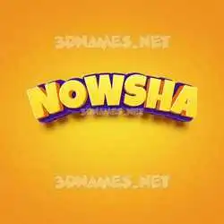 nowsha in Orange Toon style - 3D name wallpaper