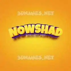 nowshad in Orange Toon style - 3D name wallpaper