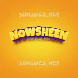 nowsheen in Orange Toon style - 3D name wallpaper