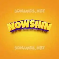 nowshin in Orange Toon style - 3D name wallpaper