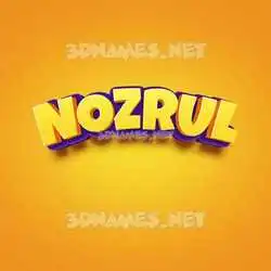nozrul in Orange Toon style - 3D name wallpaper