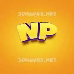 np in Orange Toon style - 3D name wallpaper