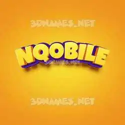 nqobile in Orange Toon style - 3D name wallpaper