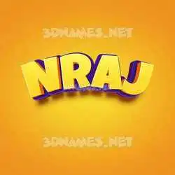 nraj in Orange Toon style - 3D name wallpaper
