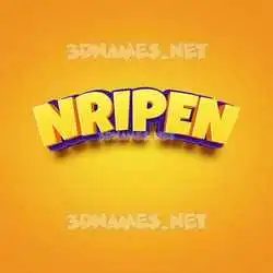 nripen in Orange Toon style - 3D name wallpaper