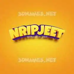 nripjeet in Orange Toon style - 3D name wallpaper