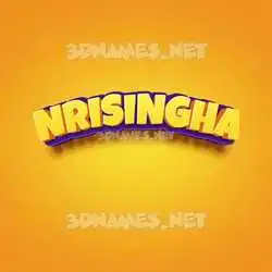 nrisingha in Orange Toon style - 3D name wallpaper