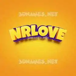 nrlove in Orange Toon style - 3D name wallpaper