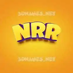 nrr in Orange Toon style - 3D name wallpaper