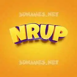 nrup in Orange Toon style - 3D name wallpaper