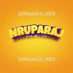 nruparaj in Orange Toon style - 3D name wallpaper
