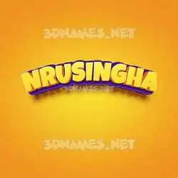 nrusingha in Orange Toon style - 3D name wallpaper