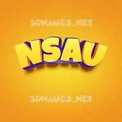 nsau in Orange Toon style - 3D name wallpaper