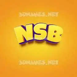nsb in Orange Toon style - 3D name wallpaper
