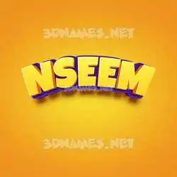 nseem in Orange Toon style - 3D name wallpaper