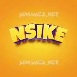 nsike in Orange Toon style - 3D name wallpaper