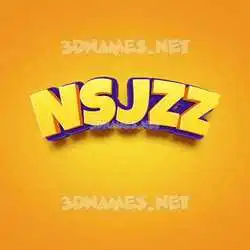 nsjzz in Orange Toon style - 3D name wallpaper