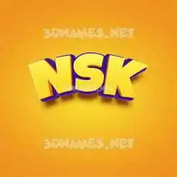nsk in Orange Toon style - 3D name wallpaper
