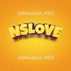 nslove in Orange Toon style - 3D name wallpaper