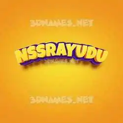 nssrayudu in Orange Toon style - 3D name wallpaper