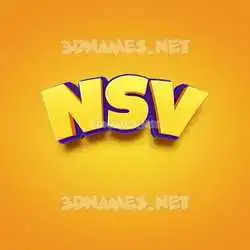 nsv in Orange Toon style - 3D name wallpaper