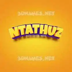 ntathuz in Orange Toon style - 3D name wallpaper