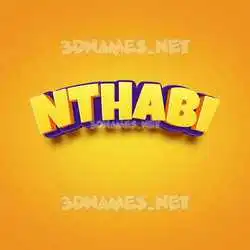 nthabi in Orange Toon style - 3D name wallpaper