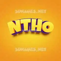 ntho in Orange Toon style - 3D name wallpaper