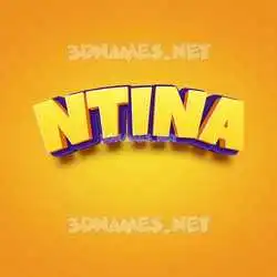 ntina in Orange Toon style - 3D name wallpaper