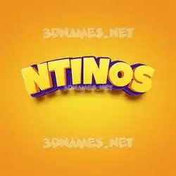 ntinos in Orange Toon style - 3D name wallpaper