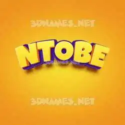 ntobe in Orange Toon style - 3D name wallpaper