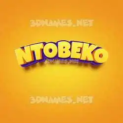 ntobeko in Orange Toon style - 3D name wallpaper