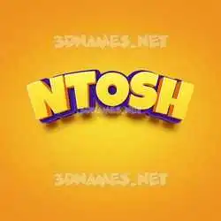 ntosh in Orange Toon style - 3D name wallpaper