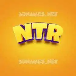 ntr in Orange Toon style - 3D name wallpaper