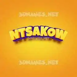 ntsakow in Orange Toon style - 3D name wallpaper