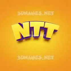 ntt in Orange Toon style - 3D name wallpaper