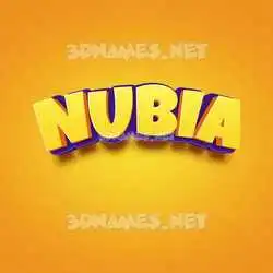 nubia in Orange Toon style - 3D name wallpaper
