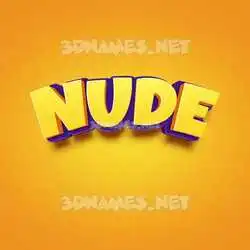nude in Orange Toon style - 3D name wallpaper