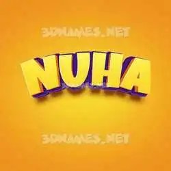 nuha in Orange Toon style - 3D name wallpaper