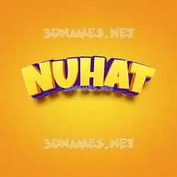 nuhat in Orange Toon style - 3D name wallpaper