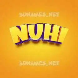 nuhi in Orange Toon style - 3D name wallpaper