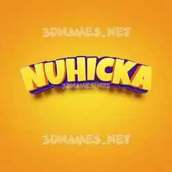 nuhicka in Orange Toon style - 3D name wallpaper