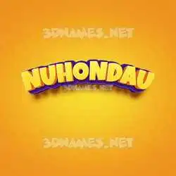 nuhondau in Orange Toon style - 3D name wallpaper